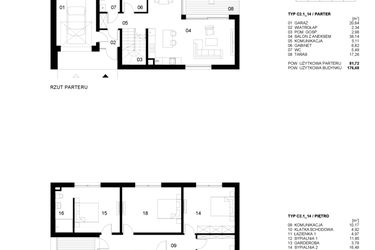 Rzut - Dom na sprzedaż 5 pokoi o powierzchni 176,48 m² - numer 14 w Nowe Planty