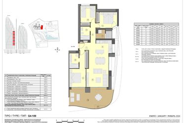 Rzut - Mieszkanie na sprzedaż 3 pokoje o powierzchni 134 m² - numer 12-G4-159 w Apartamenty w Benidorm - 28229441
