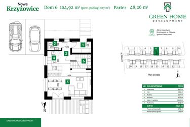Rzut - Dom na sprzedaż 5 pokoi o powierzchni 105 m² - numer 6 w Nowe Krzyżowice II