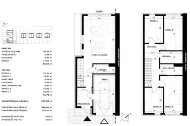 Rzut - Dom na sprzedaż 4 pokoje o powierzchni 137,6 m² - numer 55M w Widawa