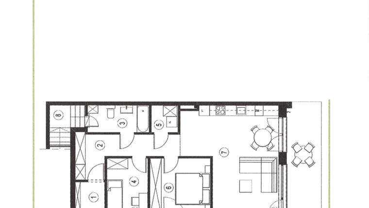 Rzut - Mieszkanie na sprzedaż 3 pokoje o powierzchni 70,78 m² - numer 29_1 w Apartamenty Sielanka