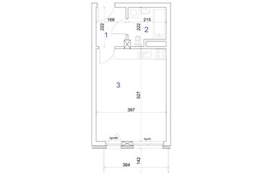 Rzut - Mieszkanie na sprzedaż 1 pokój o powierzchni 28,76 m² - numer 6A.57 w Mierzeja Wiślana etap IV