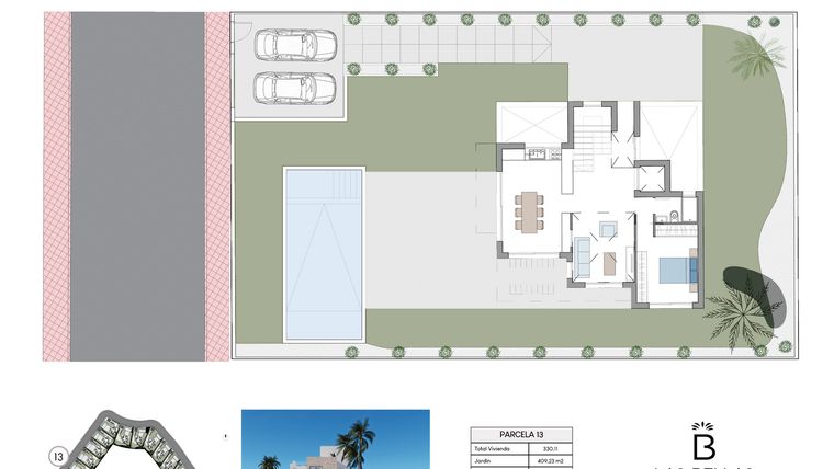 Rzut - Dom na sprzedaż 3 pokoje o powierzchni 330,11 m² - numer 13 w Las Bellas Luxury Villas