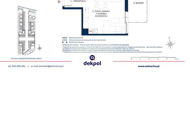 Rzut - Mieszkanie na sprzedaż 2 pokoje o powierzchni 40,84 m² - numer C13.5 w Sol Marina etap III