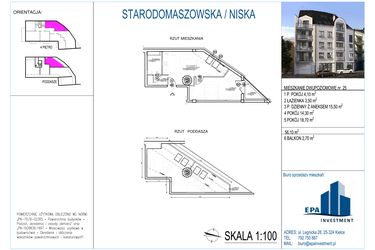 Rzut - Mieszkanie na sprzedaż 2 pokoje o powierzchni 56,1 m² - numer 25 w Kamienica przy ul. Starodomaszowskiej