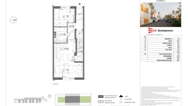 Rzut - Mieszkanie na sprzedaż 2 pokoje o powierzchni 38,31 m² - numer A.3A w Nova Wola Park