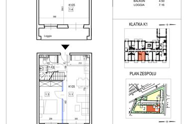 Rzut - Mieszkanie na sprzedaż 2 pokoje o powierzchni 71,53 m² - numer K1/25 w Przystań Królewiecka III