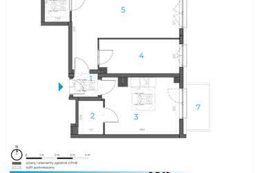 Rzut - Lokal użytkowy na sprzedaż 3 pokoje o powierzchni 65,41 m² - numer 2.B.19 w Incepti Gaj 2