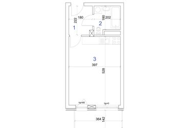 Rzut - Mieszkanie na sprzedaż 1 pokój o powierzchni 28,64 m² - numer 6A.23 w Mierzeja Wiślana etap IV