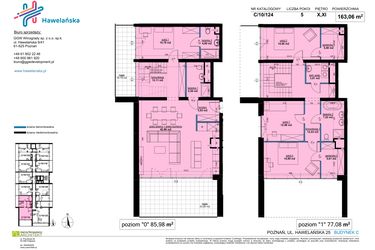 Rzut - Mieszkanie na sprzedaż 4 pokoje o powierzchni 162,61 m² - numer C/10/124 w Osiedle Hawelańska etap III