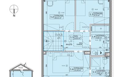 Rzut - Dom na sprzedaż 5 pokoi o powierzchni 94,5 m² - numer 176B w Arkady Walendów etap 3 i 4
