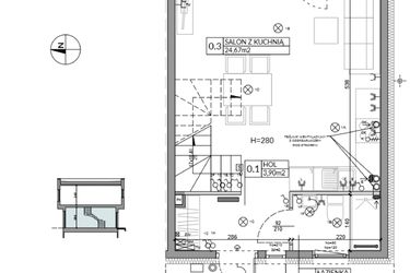 Rzut - Dom na sprzedaż 4 pokoje o powierzchni 74,84 m² - numer 1 w Boska Ksawerowska 2