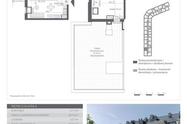 Rzut - Mieszkanie na sprzedaż 1 pokój o powierzchni 59,52 m² - numer 116 w Ignatki Forest etap II