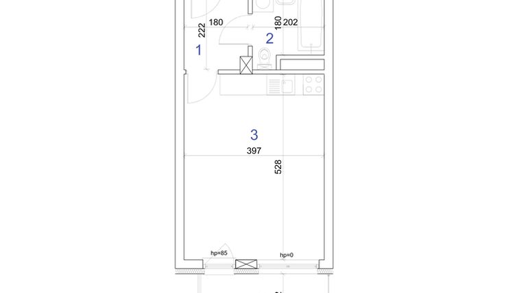 Rzut - Mieszkanie na sprzedaż 1 pokój o powierzchni 28,68 m² - numer 6A.35 w Mierzeja Wiślana etap IV