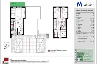 Rzut - Mieszkanie na sprzedaż 4 pokoje o powierzchni 78,86 m² - numer 8.3 w Przystań Młynek