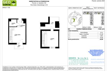 Rzut - Mieszkanie na sprzedaż 2 pokoje o powierzchni 42,88 m² - numer B45 w Jasielska 8C