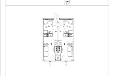Rzut - Mieszkanie na sprzedaż 1 pokój o powierzchni 36,87 m² - numer 3 w Zachodnia 29