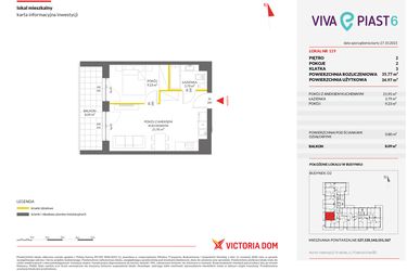 Rzut - Mieszkanie na sprzedaż 2 pokoje o powierzchni 35,77 m² - numer 119 w Viva Piast 6