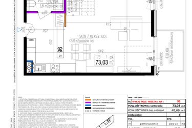 Rzut - Mieszkanie na sprzedaż 1 pokój o powierzchni 74,2 m² - numer 96 w Strumykowa