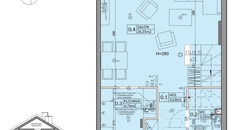 Rzut - Dom na sprzedaż 4 pokoje o powierzchni 82,07 m² - numer 1B w Nova Magdalenka 7