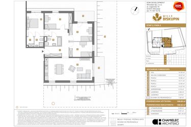Rzut - Mieszkanie na sprzedaż 5 pokoi o powierzchni 106,69 m² - numer Y/3 w Wille Biskupin Etap 2.2