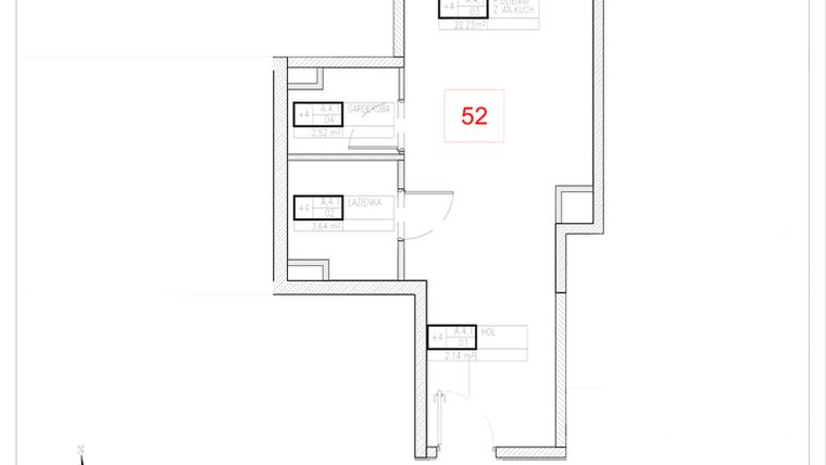 Rzut - Mieszkanie na sprzedaż 1 pokój o powierzchni 30,53 m² - numer A4-1 w Rezydencja Ogród Saski etap I i II