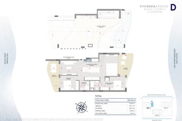 Rzut - Mieszkanie na sprzedaż 3 pokoje o powierzchni 229,34 m² - numer 9-9-D w Apartamenty w La Manga del Mar Menor - 47236454