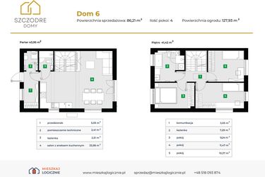 Rzut - Dom na sprzedaż 4 pokoje o powierzchni 85,31 m² - numer 46/2 w Szczodre Domy