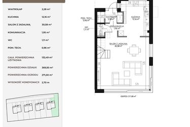 Rzut - Dom na sprzedaż 5 pokoi o powierzchni 133,49 m² - numer 64C_2 w Kołodzieja
