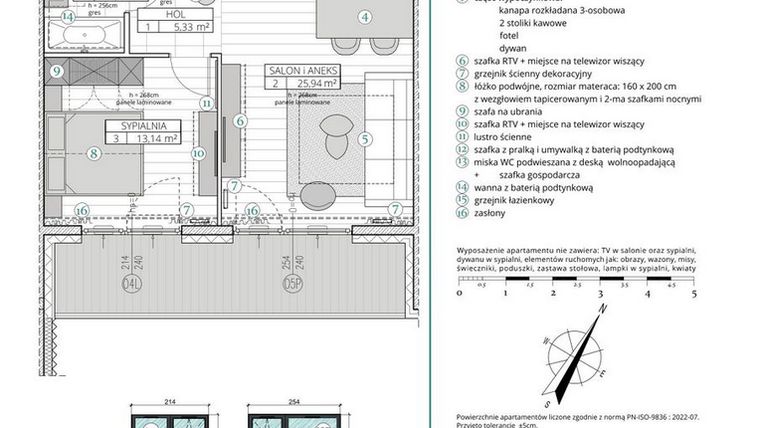 Rzut - Mieszkanie na sprzedaż 2 pokoje o powierzchni 48,99 m² - numer A.2.9 w Remedium