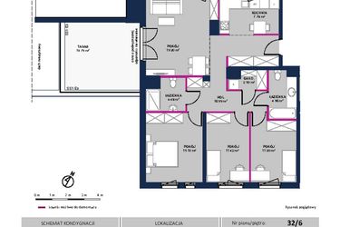Rzut - Mieszkanie na sprzedaż 4 pokoje o powierzchni 93,83 m² - numer 225 w Moja Północna Etap III