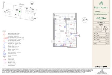 Rzut - Mieszkanie na sprzedaż 2 pokoje o powierzchni 37,78 m² - numer B3M6 w Rytm Natury