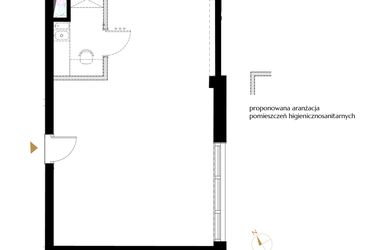 Rzut - Lokal użytkowy na sprzedaż 1 pokój o powierzchni 54,01 m² - numer 27 w BIZPARK D