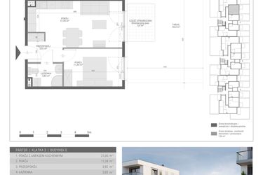 Rzut - Mieszkanie na sprzedaż 2 pokoje o powierzchni 40,09 m² - numer 44 w Monsa bud. E