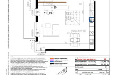 Rzut - Mieszkanie na sprzedaż 1 pokój o powierzchni 118,43 m² - numer 20 w Strumykowa