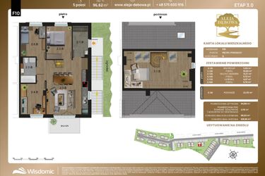 Rzut - Mieszkanie na sprzedaż 5 pokoi o powierzchni 96,62 m² - numer F10 w Aleja Dębowa III - mieszkania