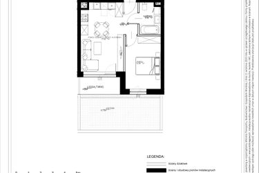 Rzut - Mieszkanie na sprzedaż 2 pokoje o powierzchni 38,82 m² - numer B37 w Osiedle pod Klonami "Klonowa 11"