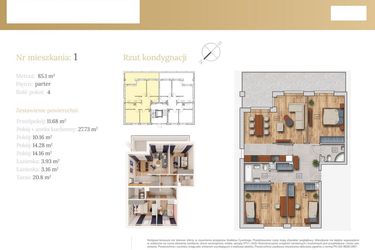 Rzut - Mieszkanie na sprzedaż 4 pokoje o powierzchni 86,58 m² - numer 51B.1 w Dębowa 51