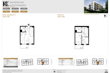 Rzut - Mieszkanie na sprzedaż 3 pokoje o powierzchni 57,81 m² - numer LM17 w Kameralna Koszykarska