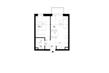 Rzut - Mieszkanie na sprzedaż 2 pokoje o powierzchni 38,23 m² - numer 21 w Traugutta