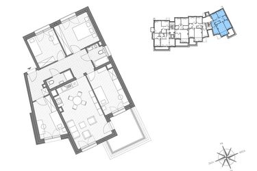 Rzut - Mieszkanie na sprzedaż 5 pokoi o powierzchni 91,96 m² - numer B.4 w Stawowa ABC