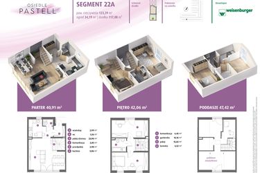 Rzut - Dom na sprzedaż 4 pokoje o powierzchni 126,74 m² - numer 22a w Osiedle Pastell