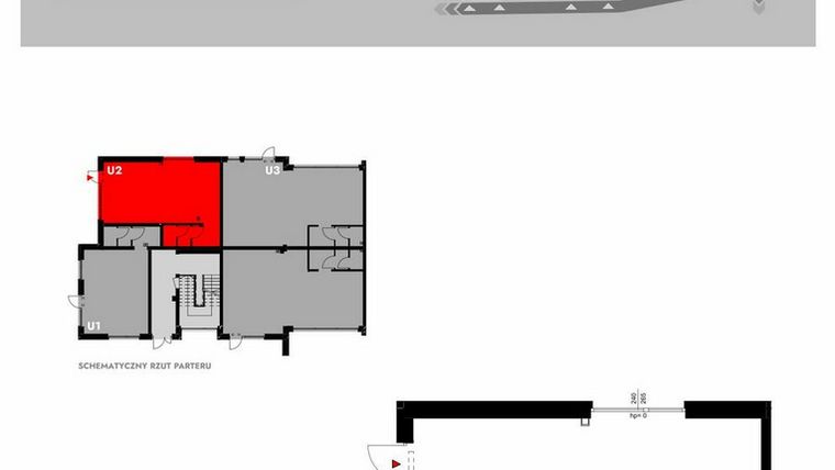 Rzut - Lokal użytkowy na sprzedaż 1 pokój o powierzchni 46,44 m² - numer Z1_U2 w Osiedle Malarska etap IV