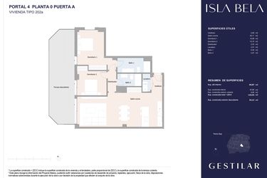 Rzut - Mieszkanie na sprzedaż 2 pokoje o powierzchni 97,84 m² - numer 40A w Isla Bela