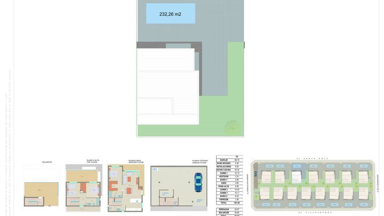 Rzut - Dom na sprzedaż 3 pokoje o powierzchni 232,26 m² - numer 3 w Dom w Pilar de la Horadada - 79845964