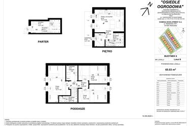Rzut - Mieszkanie na sprzedaż 4 pokoje o powierzchni 65,03 m² - numer 6B w Osiedle Ogrodowa