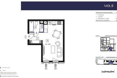 Rzut - Mieszkanie na sprzedaż 1 pokój o powierzchni 28,66 m² - numer B2 – M0.5 w Primacasa