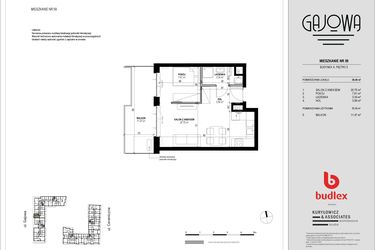 Rzut - Mieszkanie na sprzedaż 2 pokoje o powierzchni 36,49 m² - numer 59 w Gajowa bud. A