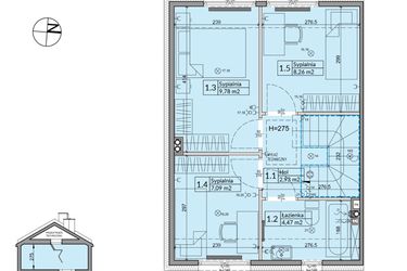 Rzut - Dom na sprzedaż 5 pokoi o powierzchni 72,7 m² - numer 25A w Osiedle Stokrotki etap 4 i 5