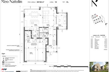 Rzut - Dom na sprzedaż 6 pokoi o powierzchni 257,94 m² - numer C-14 w Neo Natolin II